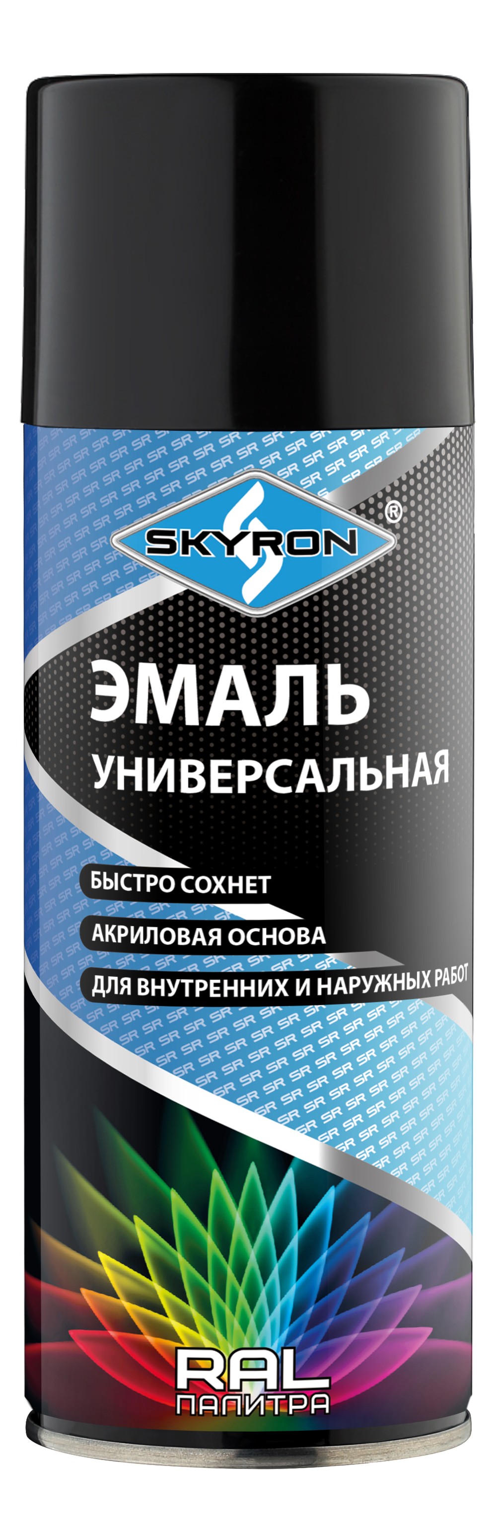 Краска-спрей Черная акриловая (RAL 9003) (520мл) (SKYRON)