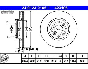 Диск тормозной передний вентилируемый для Honda CR-V 1996-2002 новый