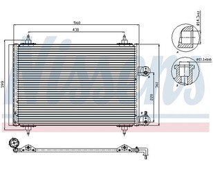 Радиатор кондиционера (конденсер) для Citroen C5 2001-2004 новый