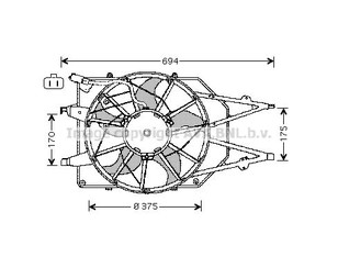 Вентилятор радиатора для Ford Focus I 1998-2005 новый