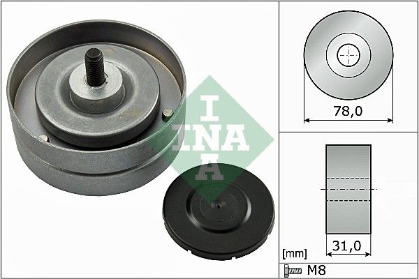 INA Ролик обводной, audi a8 3.7 , 4.2, VW phaeton 4.2 02>