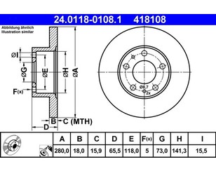 Диск тормозной передний не вентилируемый для Citroen Jumper 230 1994-2002 новый
