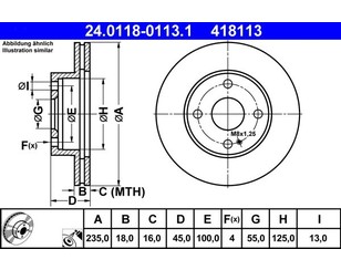 Диск тормозной передний вентилируемый для Mazda 323 (BG) 1989-1994 новый