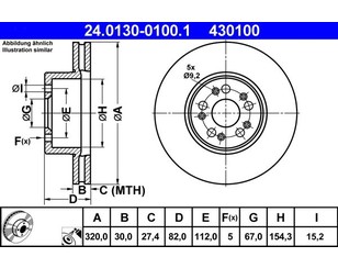 Диск тормозной передний вентилируемый для Mercedes Benz W140 1991-1999 новый