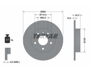 Диск тормозной задний для Opel Meriva 2003-2010 новый