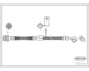 Шланг тормозной передний правый для Hyundai Accent II (+TAGAZ) 2000-2012 новый