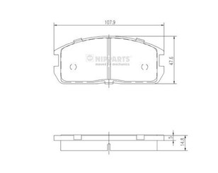 Колодки тормозные передние к-кт для Mitsubishi Colt >1988 новый