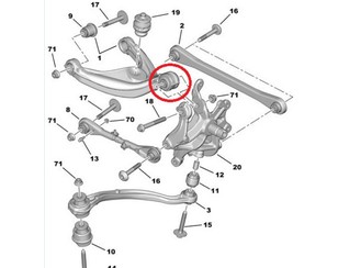 Сайлентблок задней балки для Peugeot 207 2006-2013 новый