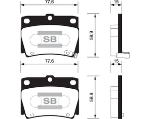Колодки тормозные задние дисковые к-кт для Mitsubishi Pajero/Montero Sport (KS) 2015> новый