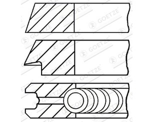 Кольца поршневые к-кт на 1 цилиндр 4 для Audi 100/200 [43] >1983 новый