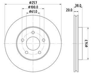 Диск тормозной передний вентилируемый для Chrysler Neon 1994-1998 новый