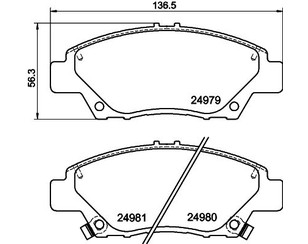 Колодки тормозные передние к-кт для Honda Insight II 2009-2014 новый