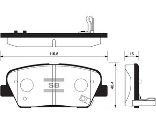 Колодки тормозные задние дисковые к-кт для Kia Stinger 2017> новый