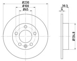 Диск тормозной задний для Skoda Roomster 2006-2015 с разбора состояние отличное