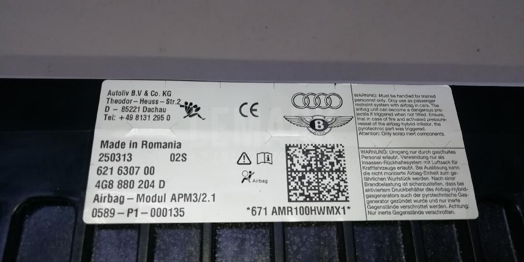 Подушка безопасности пассажирская (в торпедо) для  Audi A6 (C8,4K) 2018