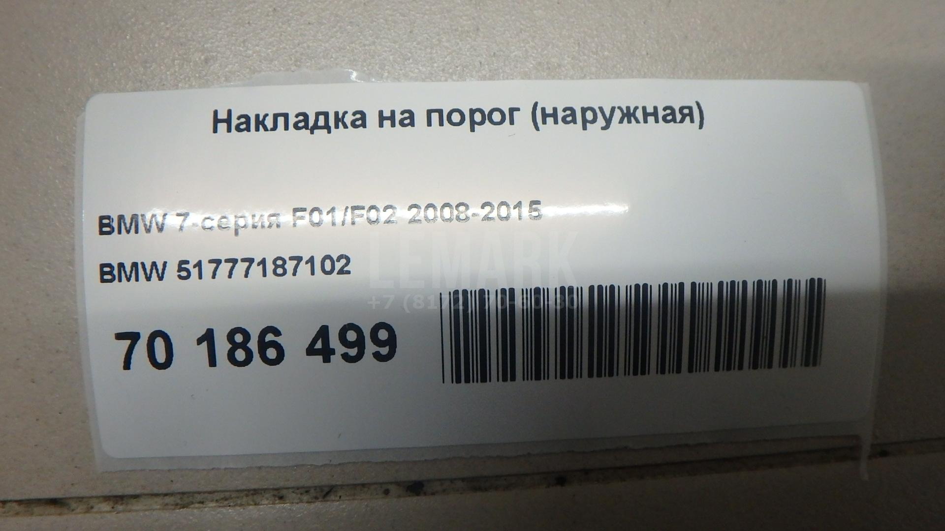 Накладка на порог (наружная) для  Audi A5/S5 [8T] Coupe/Sportback 2007-2016